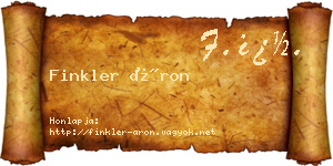 Finkler Áron névjegykártya